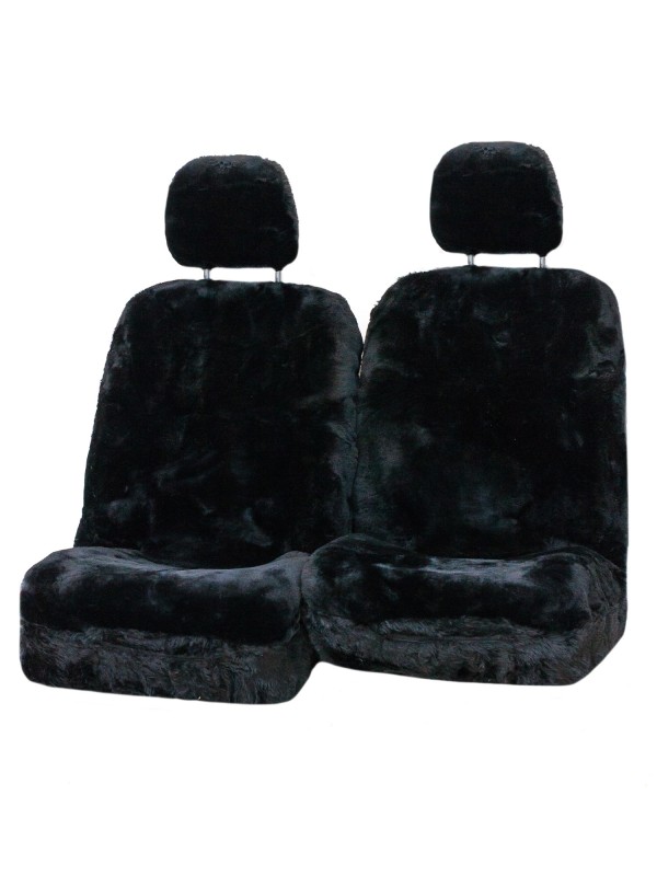 Diamond 33mm Size 30 With Separate Head Rests 6 Star Airbag Compatible Sheepskin Seat Covers Black