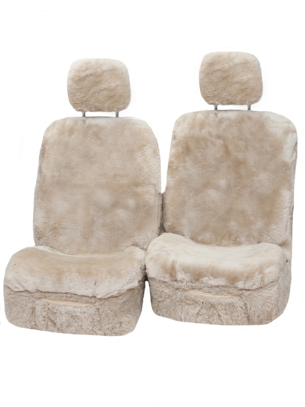 Sheepskin Seat Covers Gold Series 30mm Separate Head Rests Airbag Compatible Bamboo The Cover Man - Jumbuck Custom Sheepskin Car Seat Cover