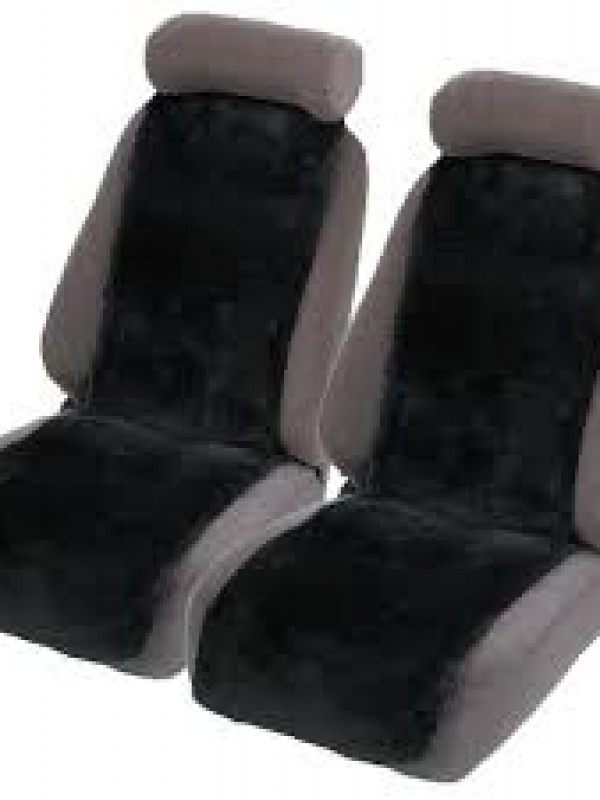 Premium 30mm Sheepskin Car Seat Inserts Black