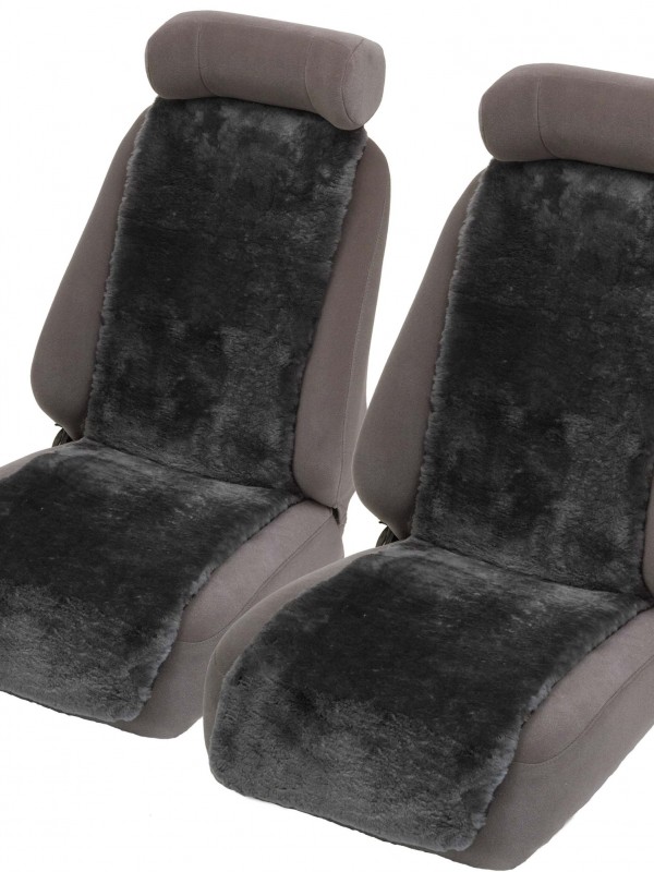 Premium 30mm Sheepskin Car Seat Inserts Graphite
