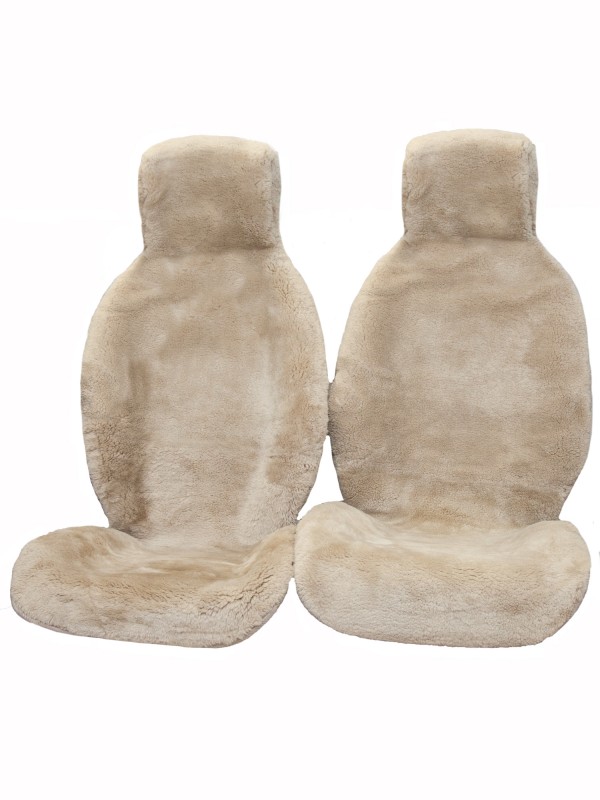Ultra Premium Short Wool Hooded Seat Covers Bamboo