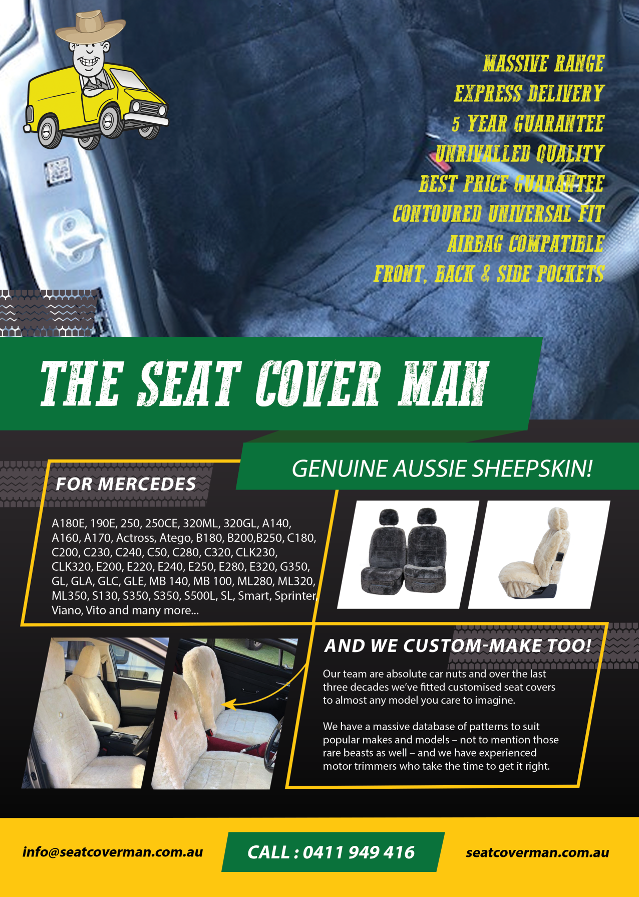 Sheepskin Seat Covers for Mercedes by The Seat Cover Man