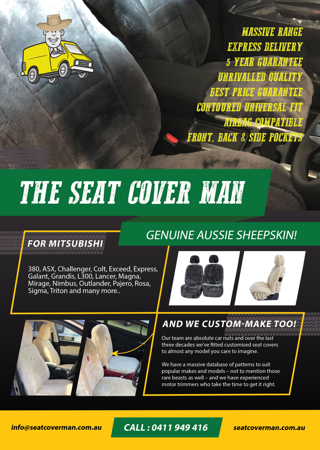 Sheepskin Seat Covers for Mitsubishi by The Seat Cover Man