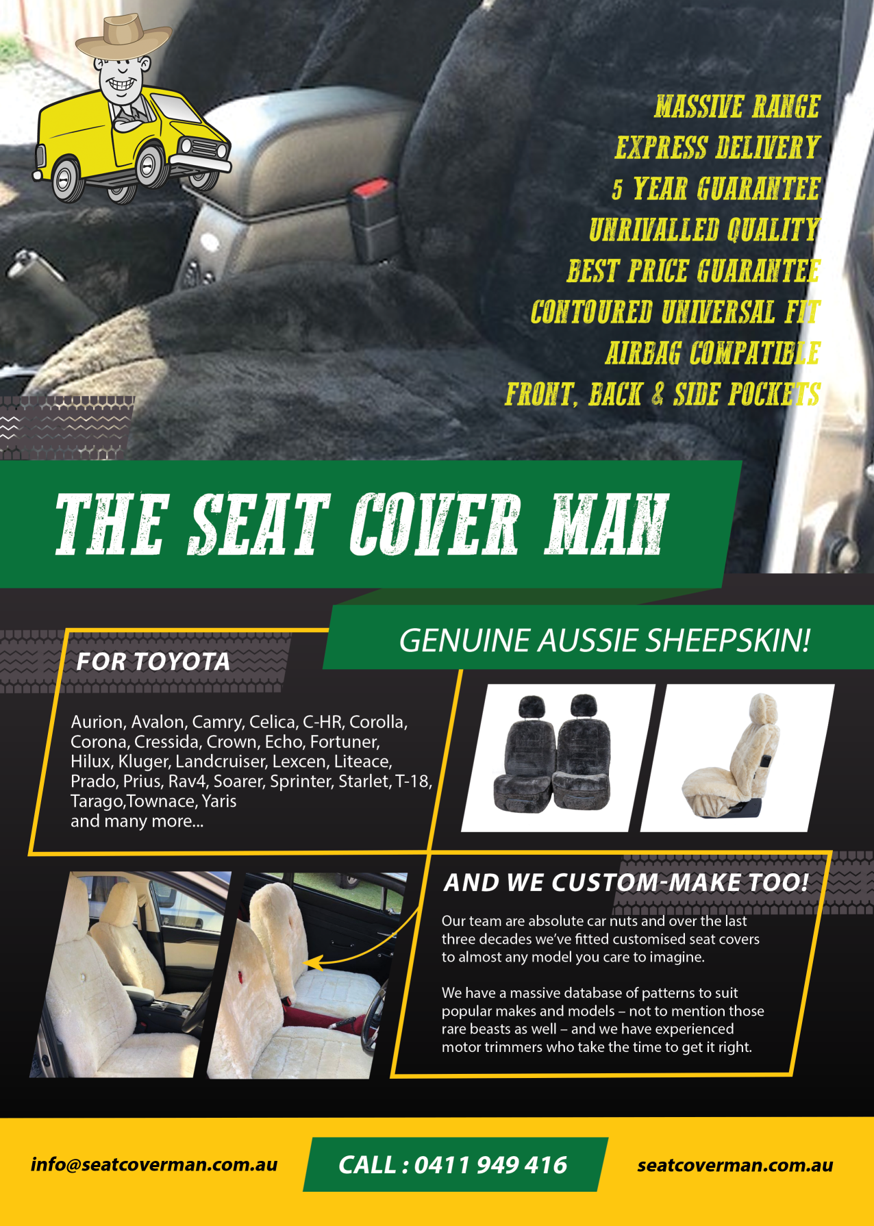 Sheepskin Seat Covers for Toyota by The Seat Cover Man