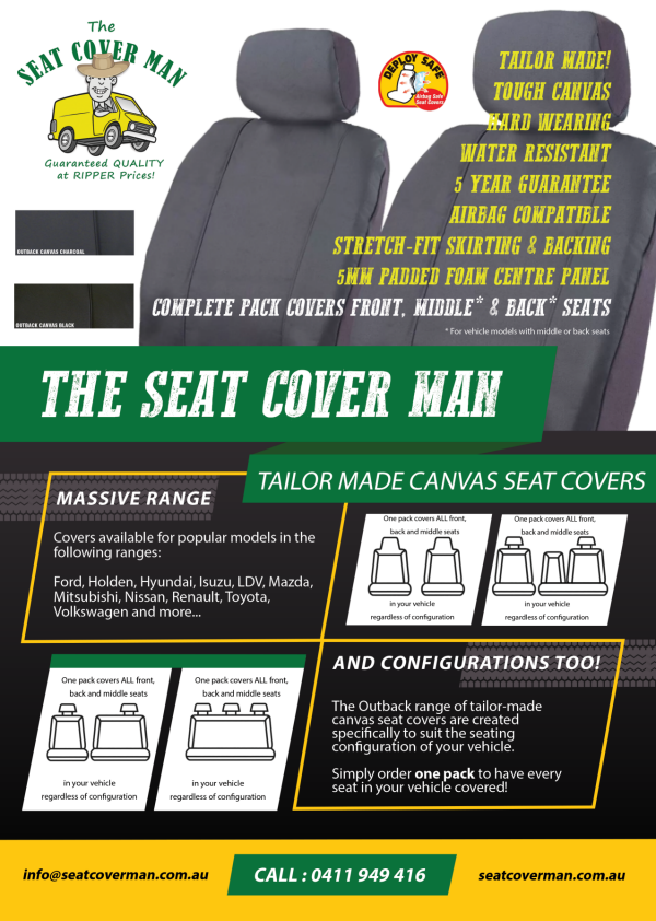 Outback Tailor-made Canvas Car Seat Covers by The Seat Cover Man
