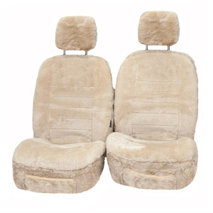 SHEEPSKIN SEAT COVERS BRONZE SERIES 16MM SEPARATE HEAD RESTS AIRBAG COMPATIBLE - BAMBOO